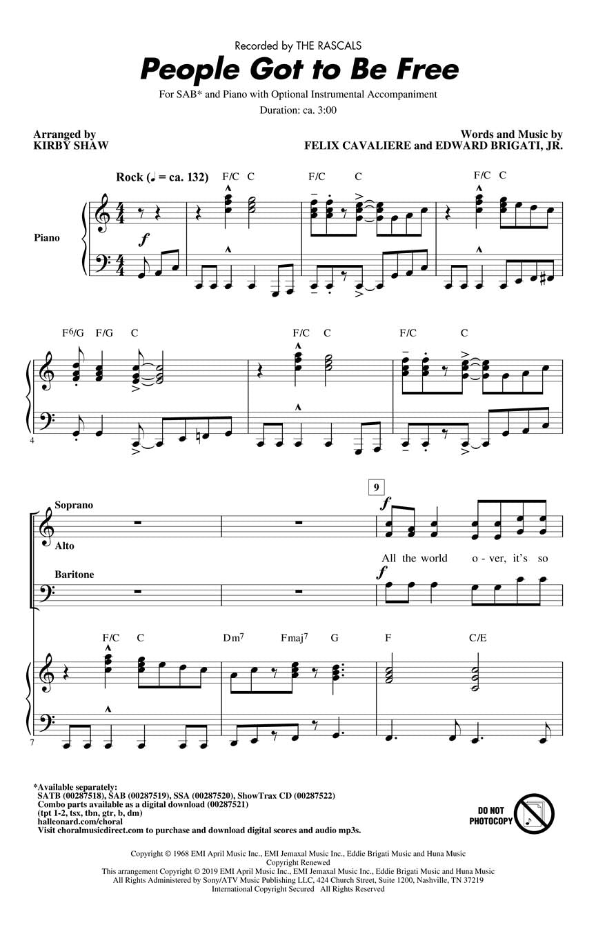People Got to Be Free - sample page 1