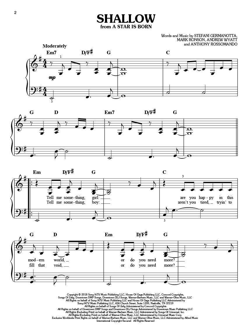 Shallow (from <i>A Star Is Born</i>) - sample page 2