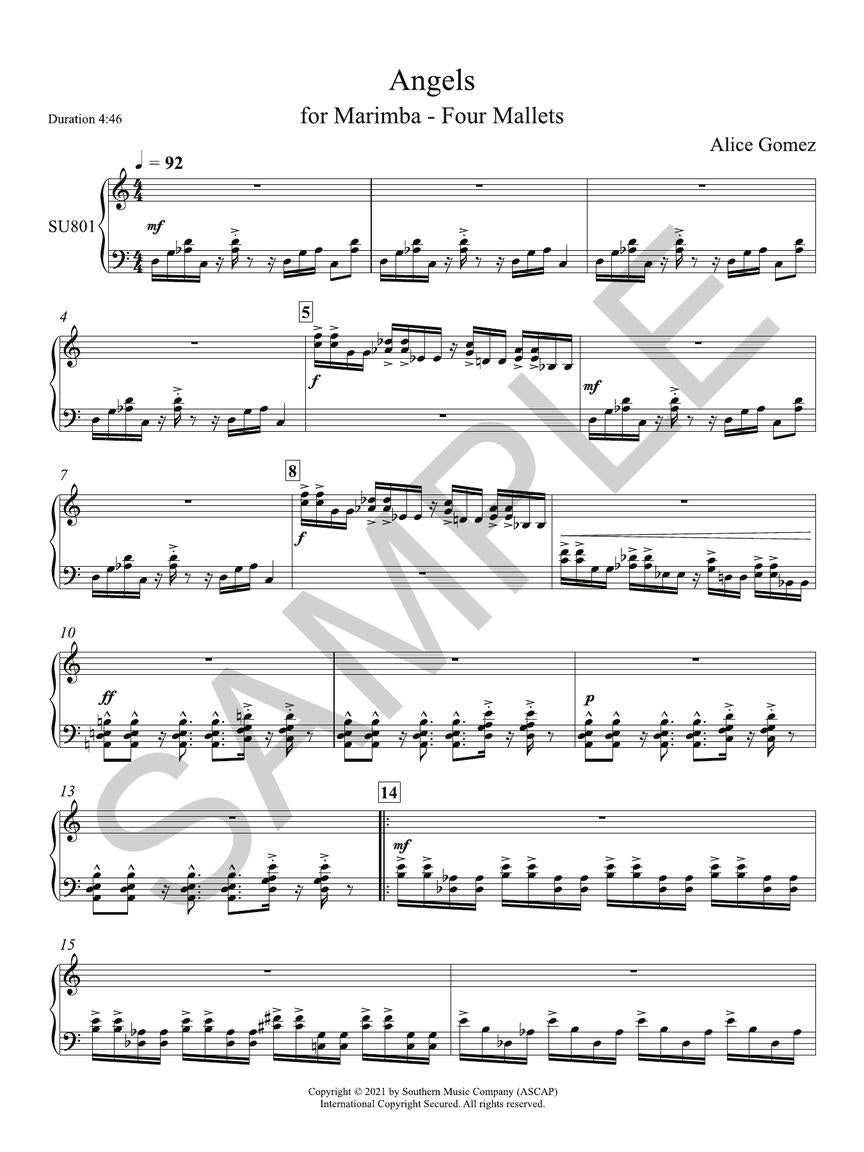 Angels for Marimba - sample page 2