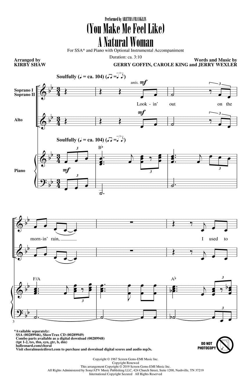 (You Make Me Feel Like) A Natural Woman - sample page 1