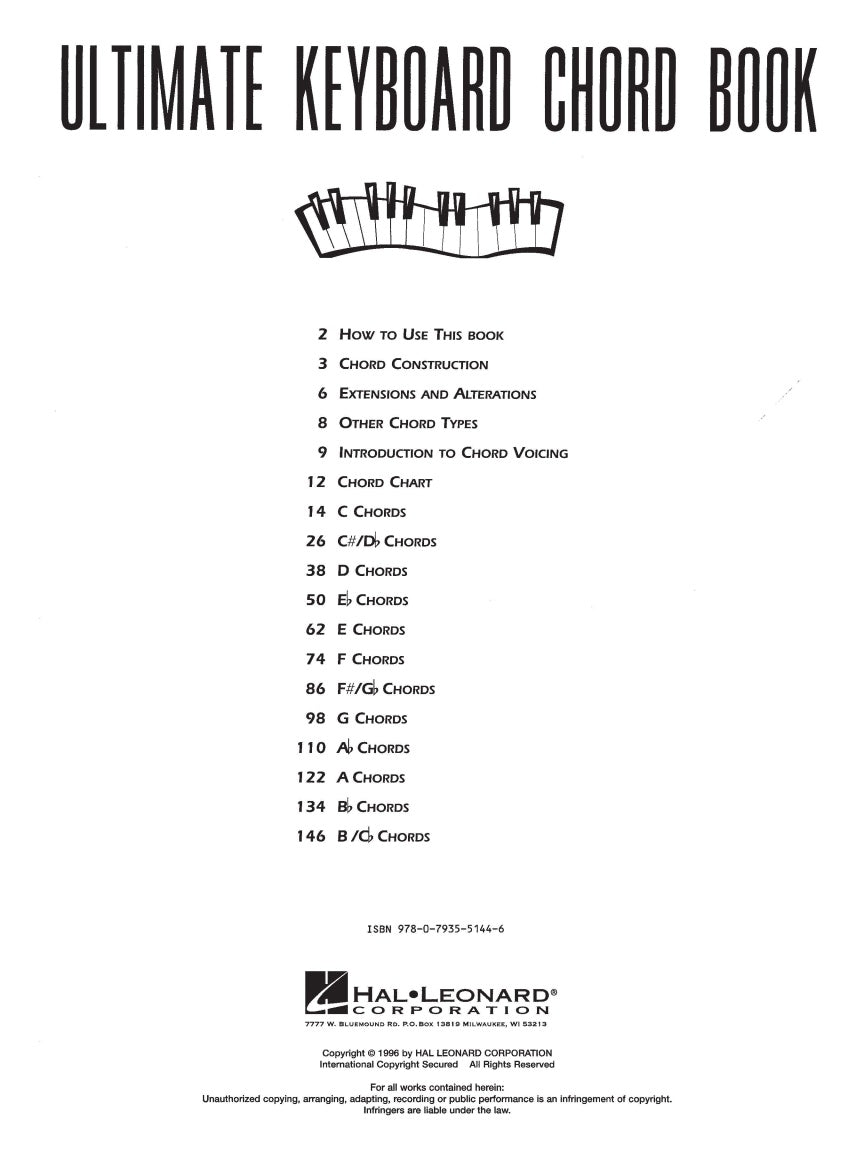 Ultimate Keyboard Chord Book - sample page 2