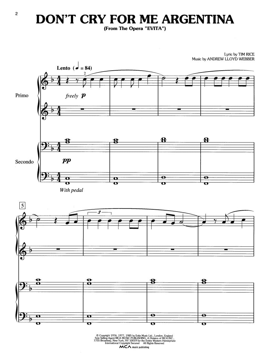 Andrew Lloyd Webber Piano Duets - sample page 3