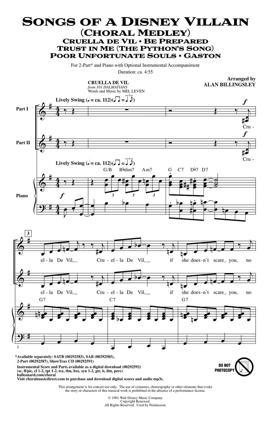 Songs of a Disney Villain (Choral Medley) - sample page 2