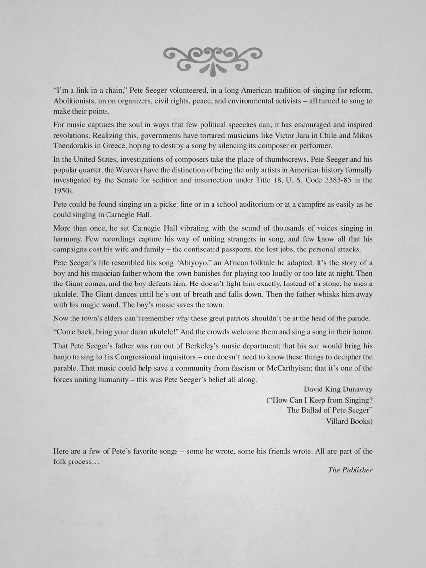 Pete Seeger Centennial Songbook - sample page 2