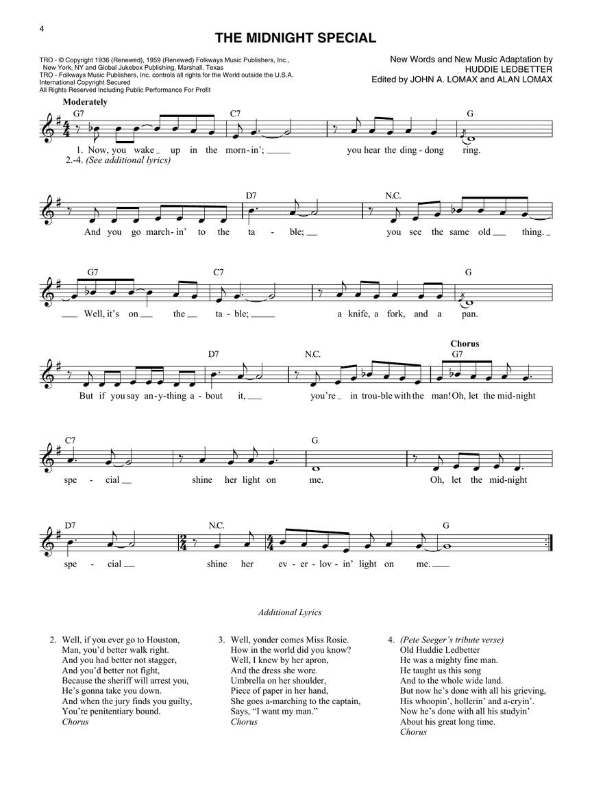 Pete Seeger Centennial Songbook - sample page 4