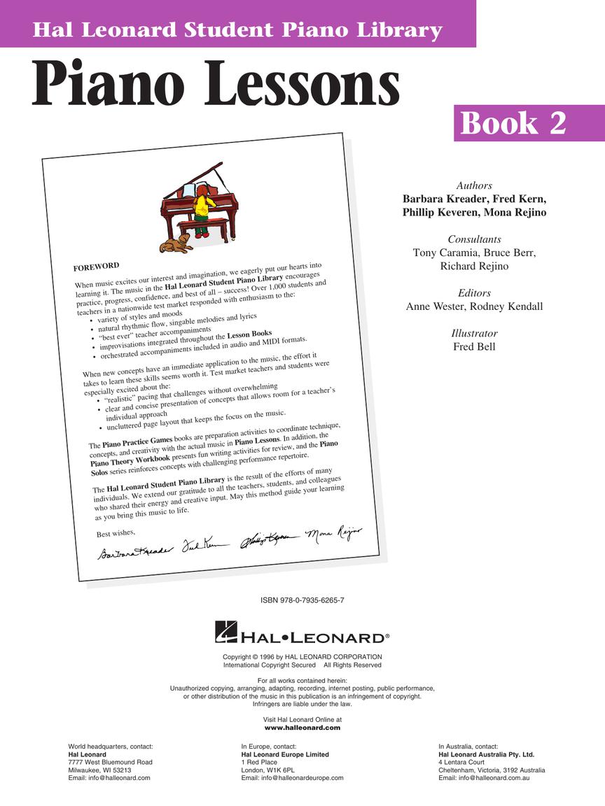 Piano Lessons Book 2 - sample page 2