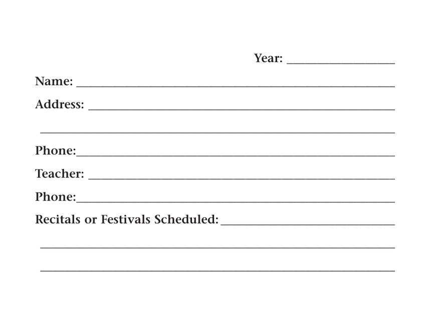 My Practice Record - sample page 3