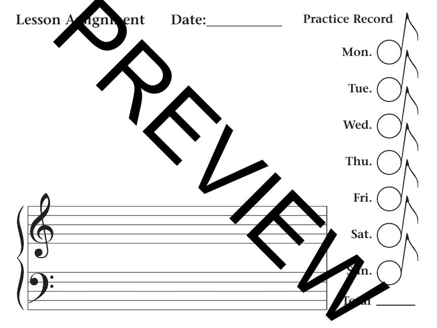 My Practice Record - sample page 4