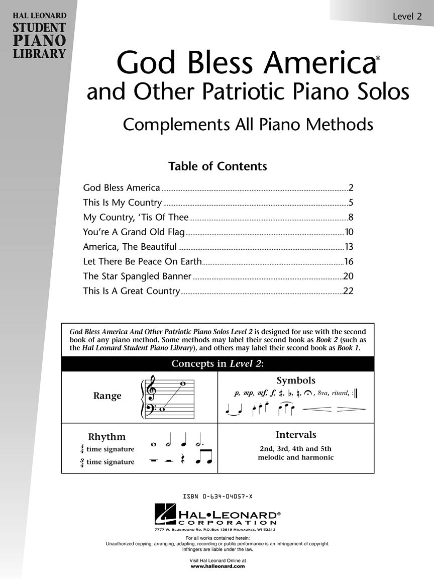 God Bless America® and Other Patriotic Piano Solos – Level 2 - sample page 2