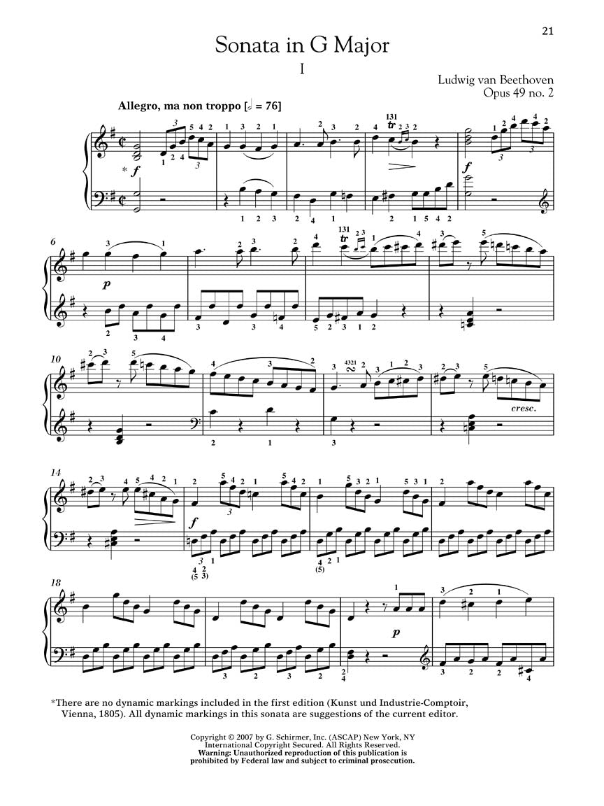 Beethoven – Two Short Sonatas, Opus 49 - sample page 6