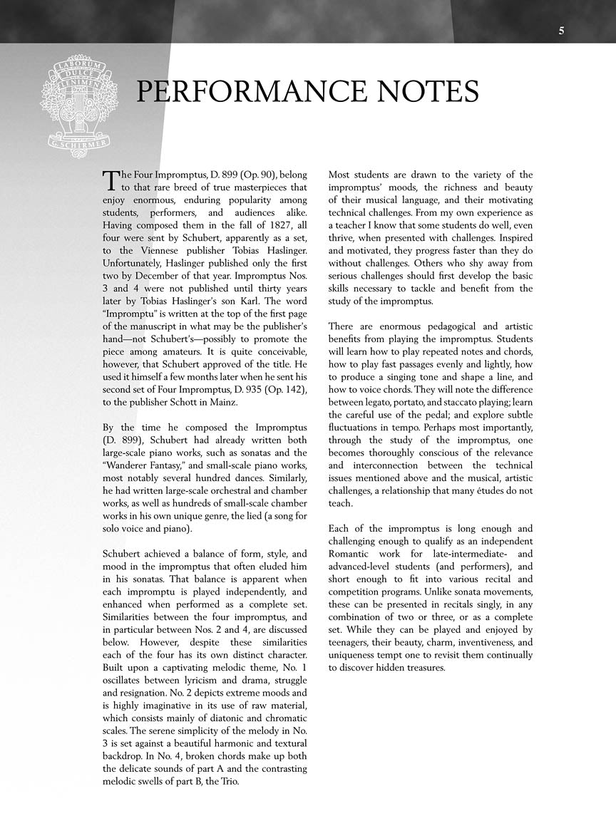 Schubert – Four Impromptus, D. 899 (0p. 90) - sample page 4