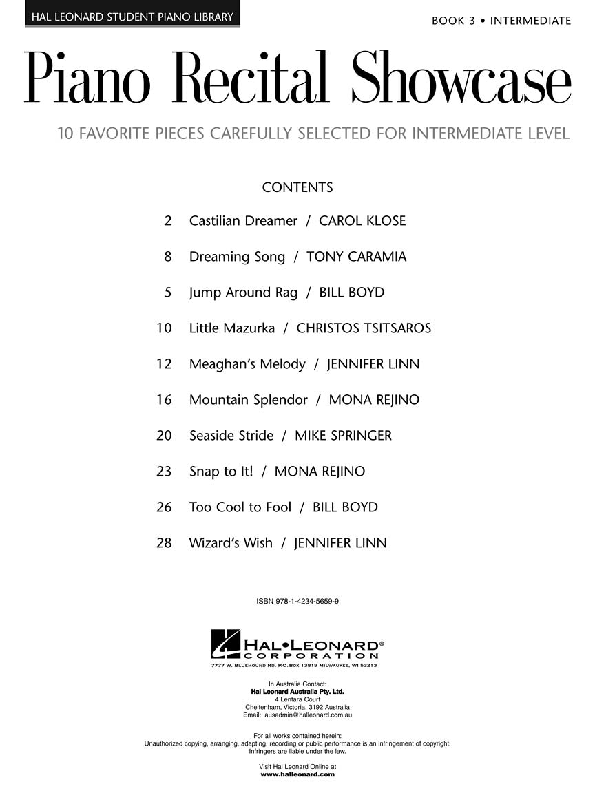 Piano Recital Showcase – Book 3 - sample page 1