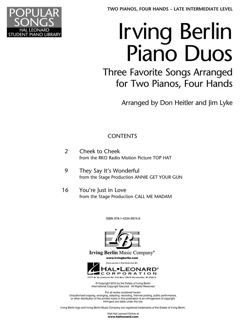 NFMC 2024-2028 Selection<br><br>Three Favorite Songs Arranged for 2 Pianos, 4 Hands - sample page 2