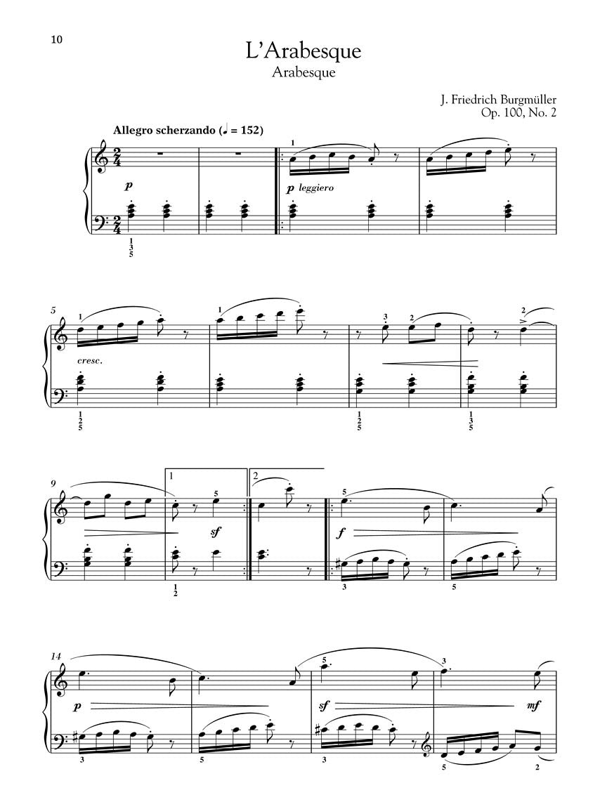 Burgmüller – 25 Progressive Studies, Opus 100 - sample page 5