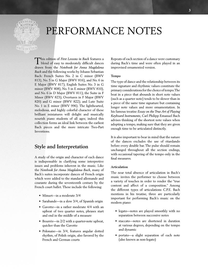 First Lessons in Bach - sample page 3