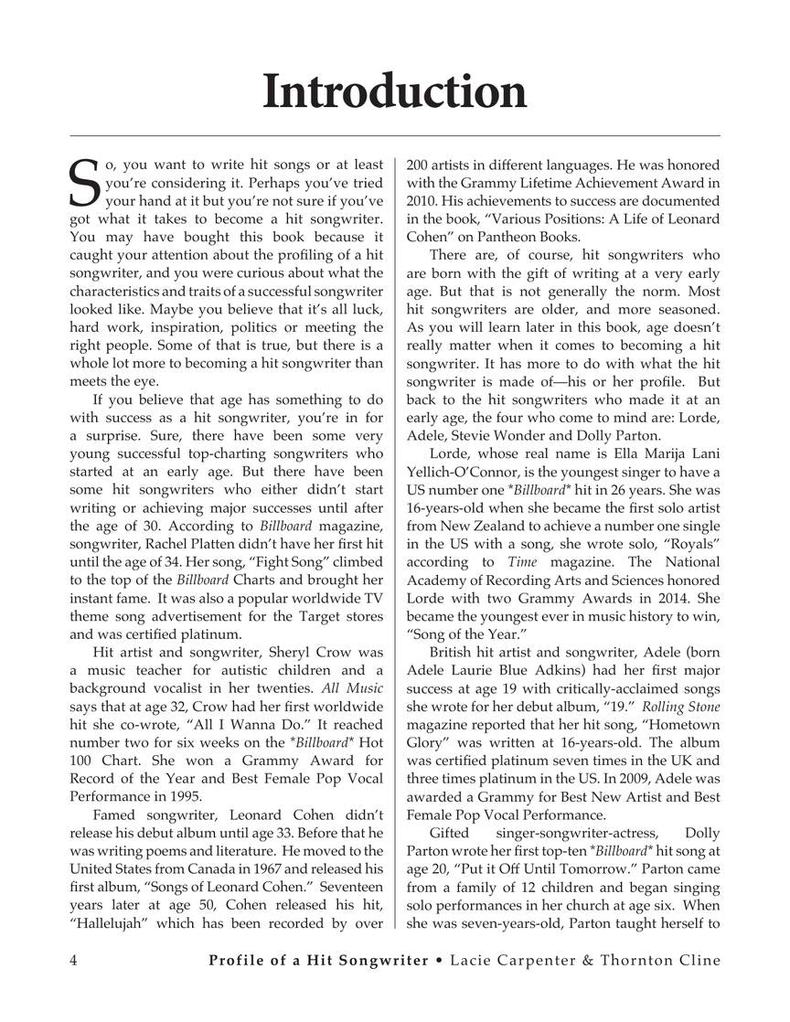Profile of a Hit Songwriter - sample page 3