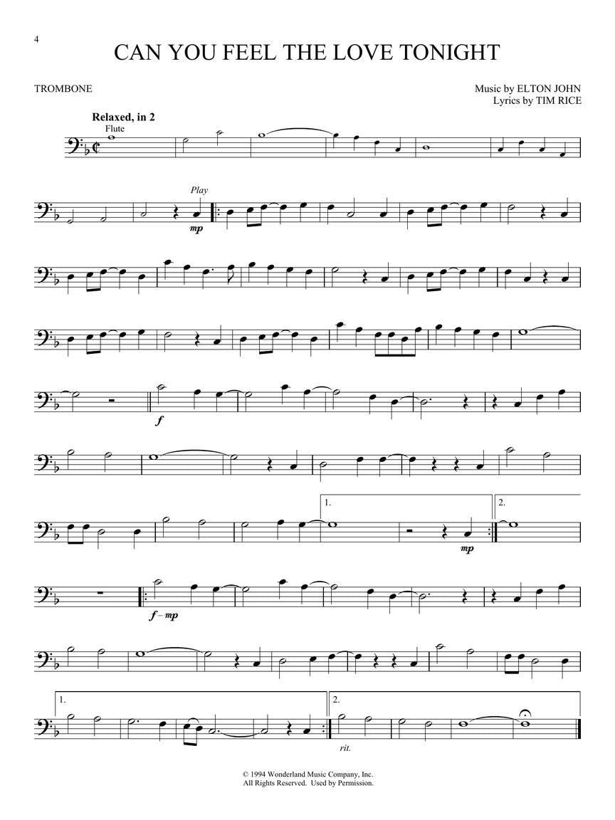 The Lion King for Trombone - sample page 3
