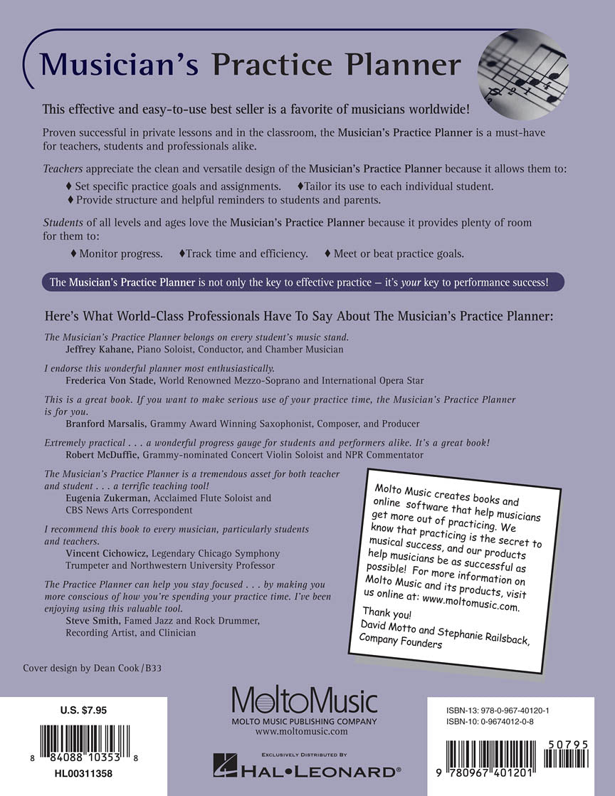 Musician's Practice Planner - sample page 2