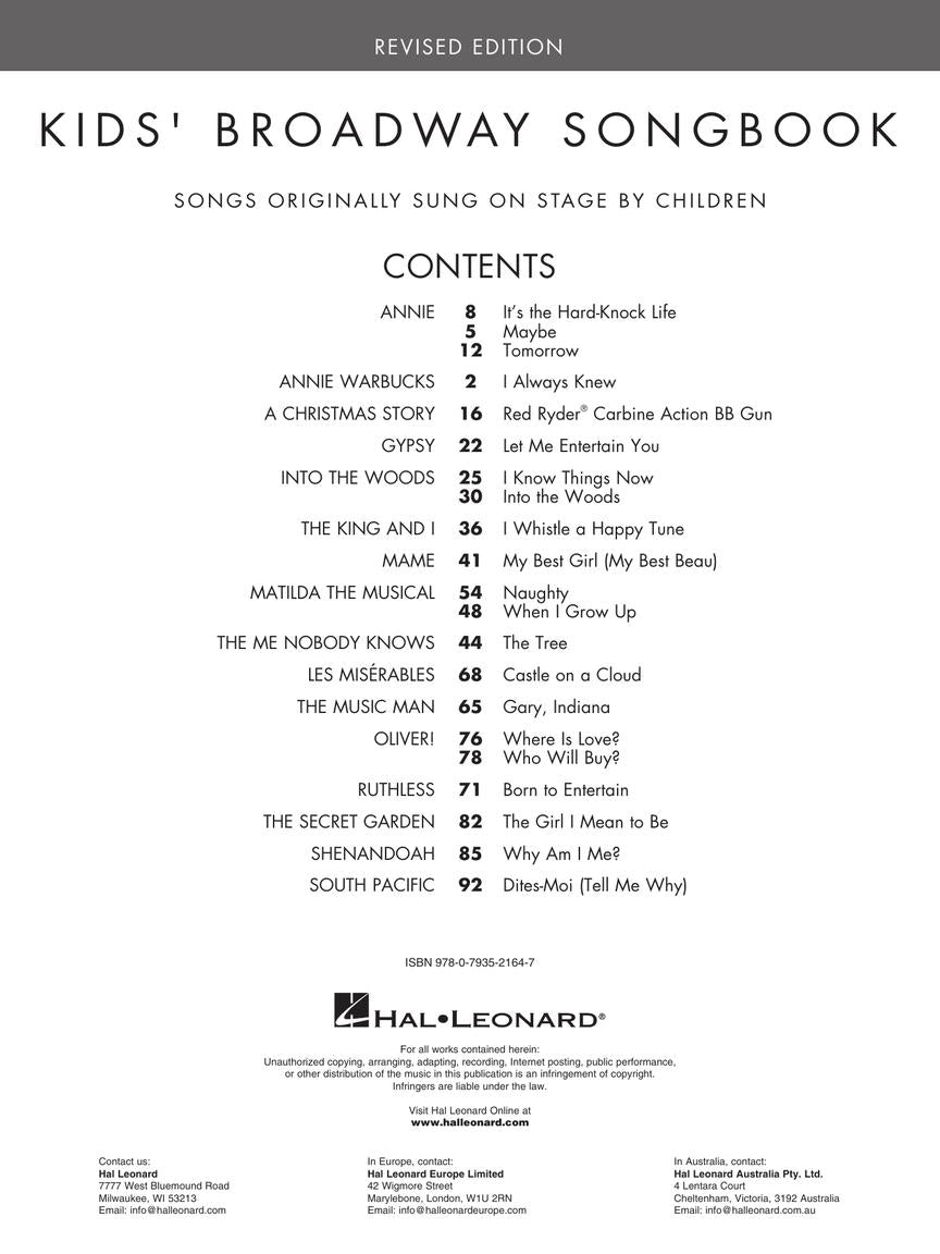 Kids' Broadway Songbook – Revised Edition - sample page 2