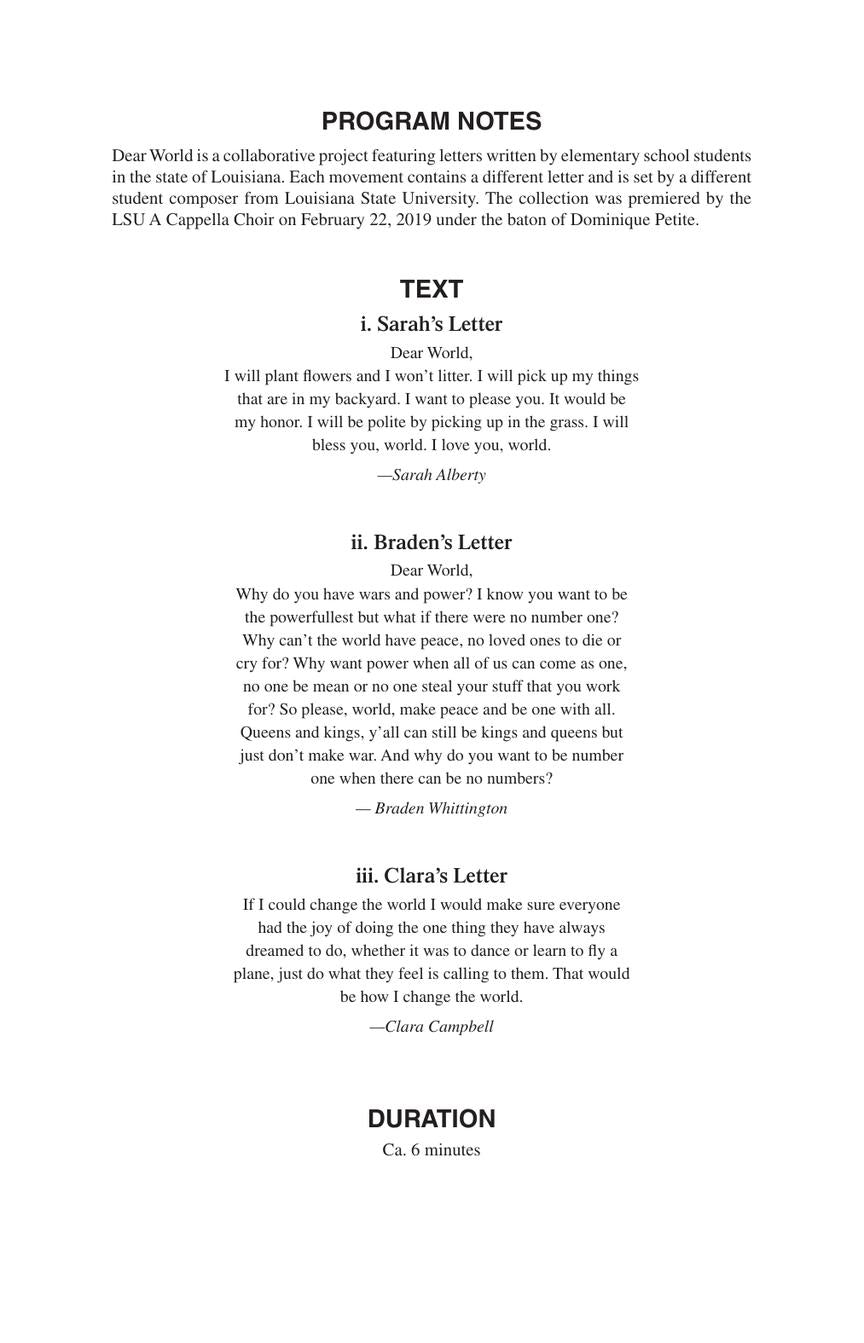 Dear World - sample page 2