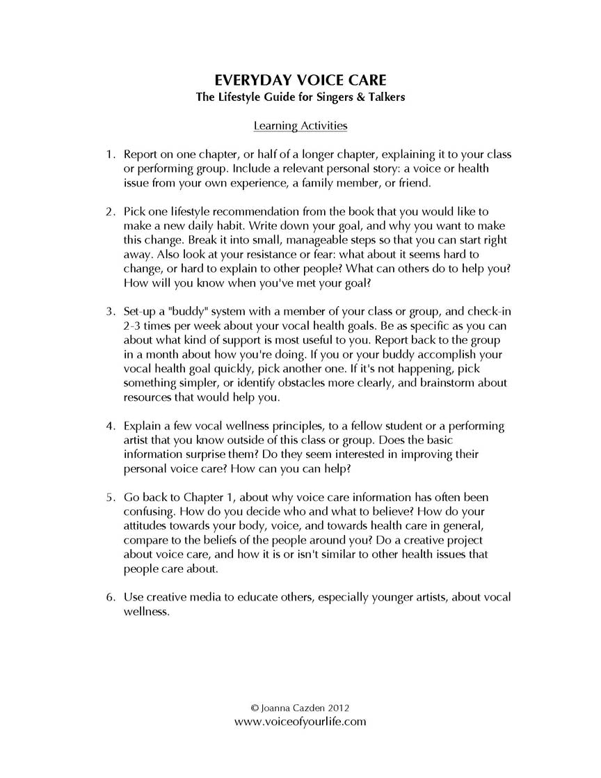 Everyday Voice Care - sample page 2
