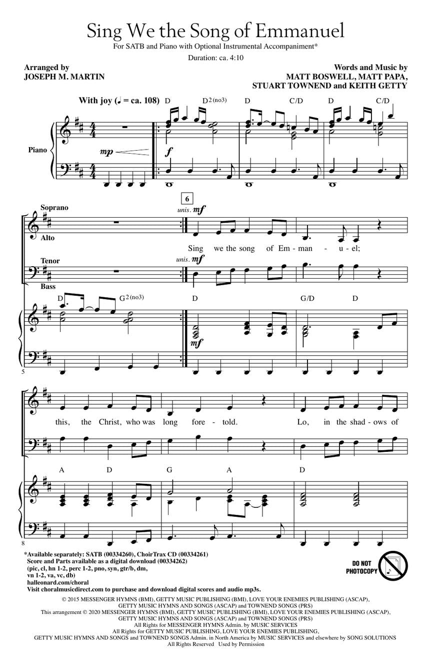 Sing We the Song of Emmanuel - sample page 2