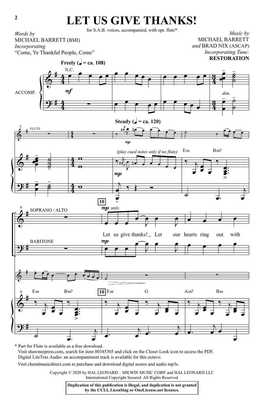 Let Us Give Thanks! - sample page 2