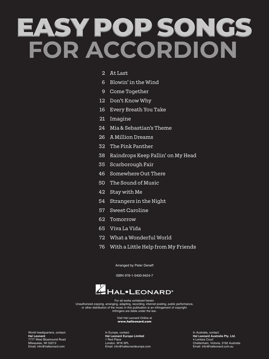 Easy Pop Songs for Accordion - sample page 2