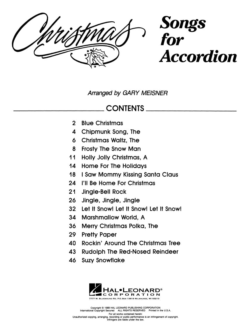 Christmas Songs for Accordion - sample page 2
