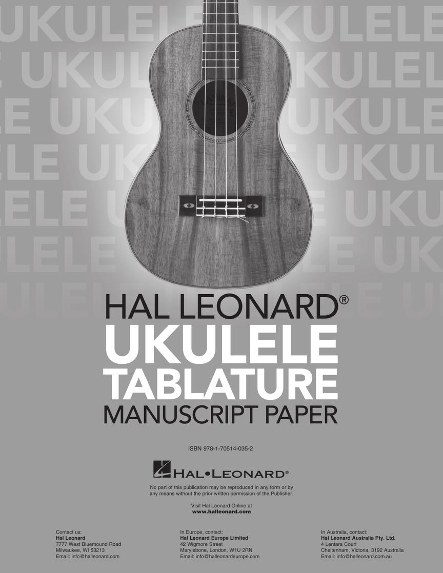 Hal Leonard Ukulele Tablature Manuscript Paper - sample page 3