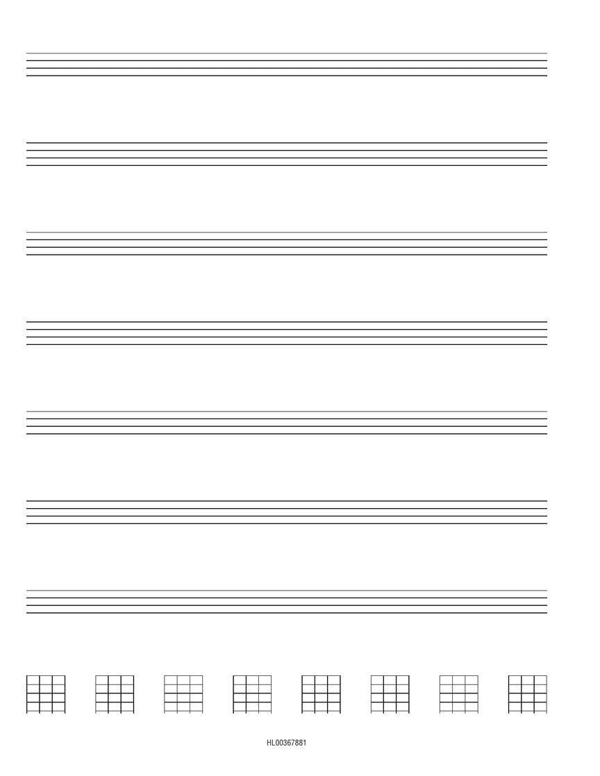 Hal Leonard Ukulele Tablature Manuscript Paper - sample page 4