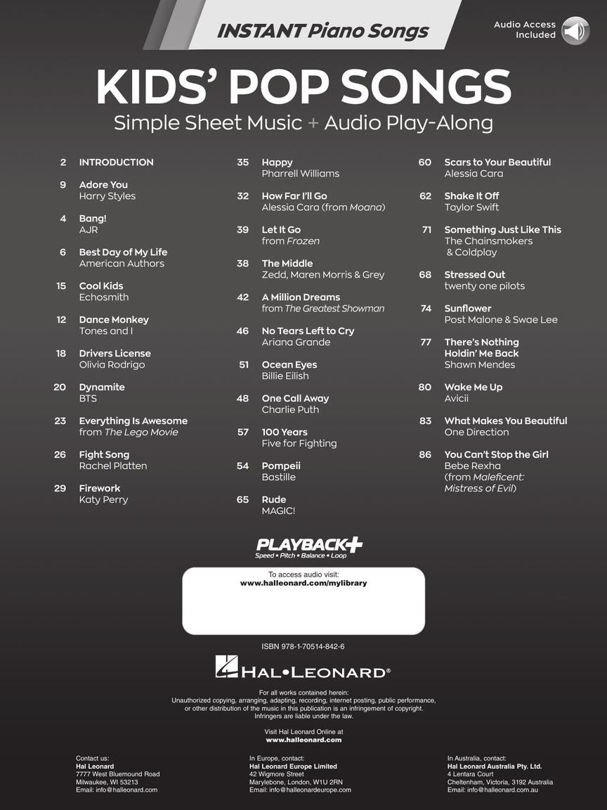 Kids' Pop Songs – Instant Piano Songs - sample page 2