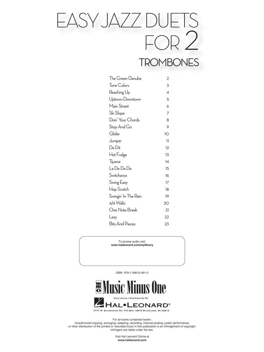 Easy Jazz Duets for Two Trombones and Rhythm Section - sample page 2