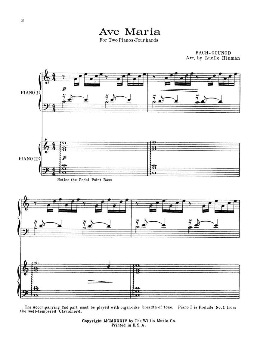 Ave Maria - String Quartet - sample page 2
