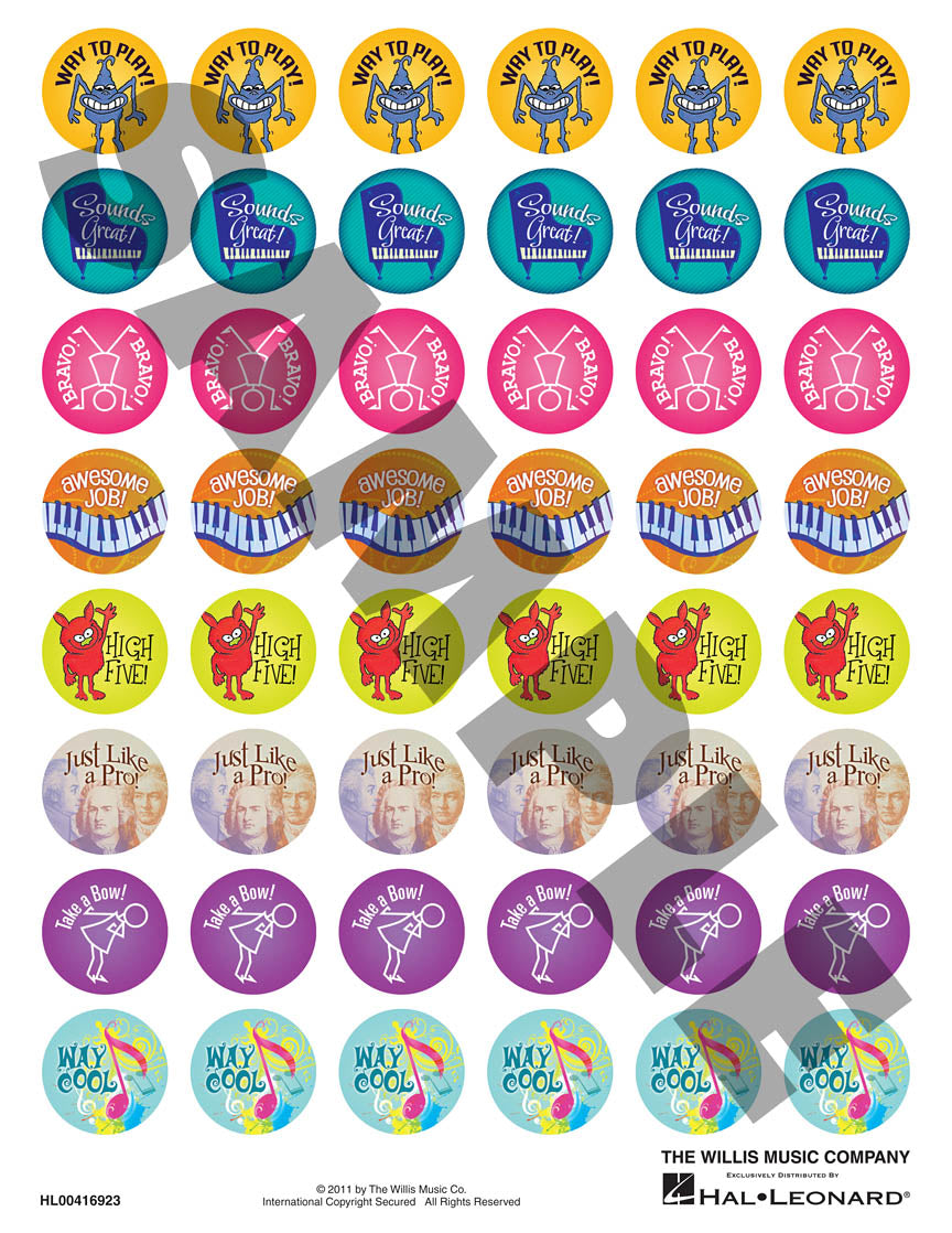 Piano Achievement Stickers - sample page 1
