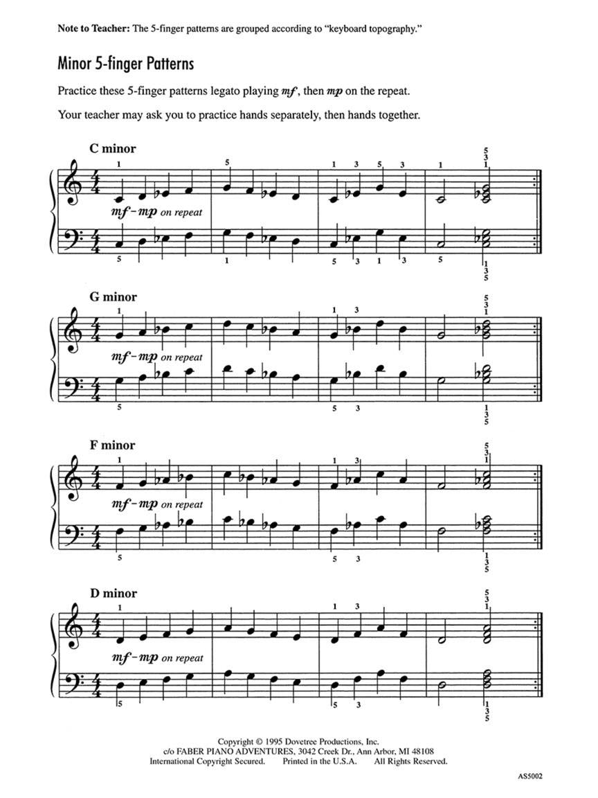 Achievement Skill Sheet No. 2: Minor 5-Finger Patterns - sample page 2