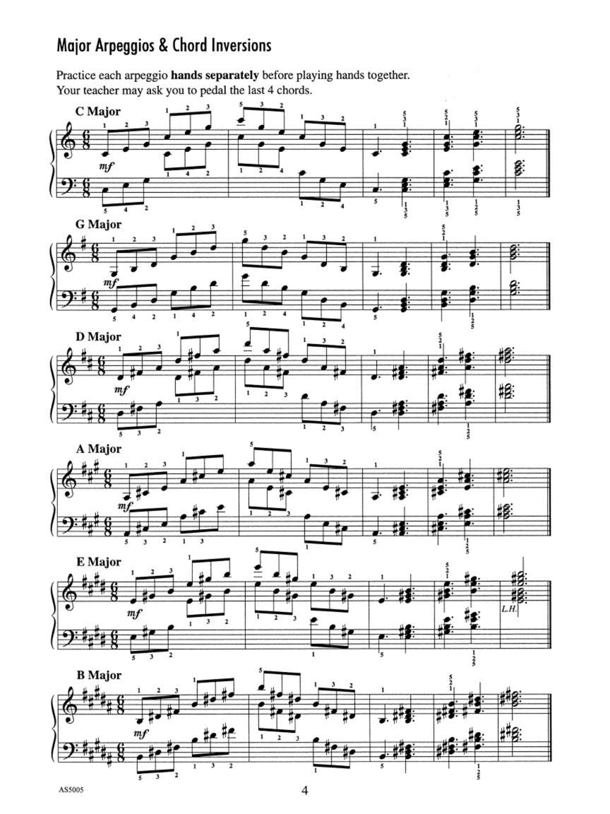 Achievement Skill Sheet No. 5: Two-Octave Major Scales & Arpeggios - sample page 3
