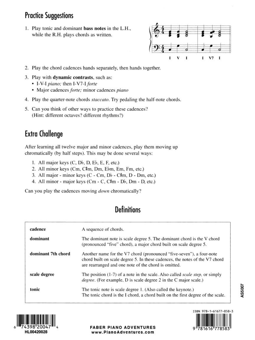 Achievement Skill Sheet No. 7: I-V-I Cadences - sample page 3