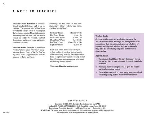 PreTime® Piano Favorites - sample page 1