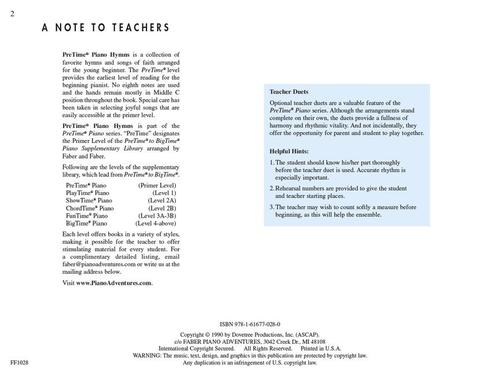 PreTime® Piano Hymns - sample page 1