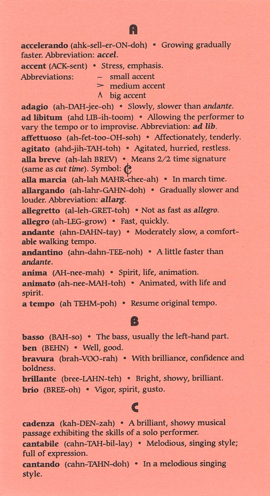 Music Dictionary - sample page 1