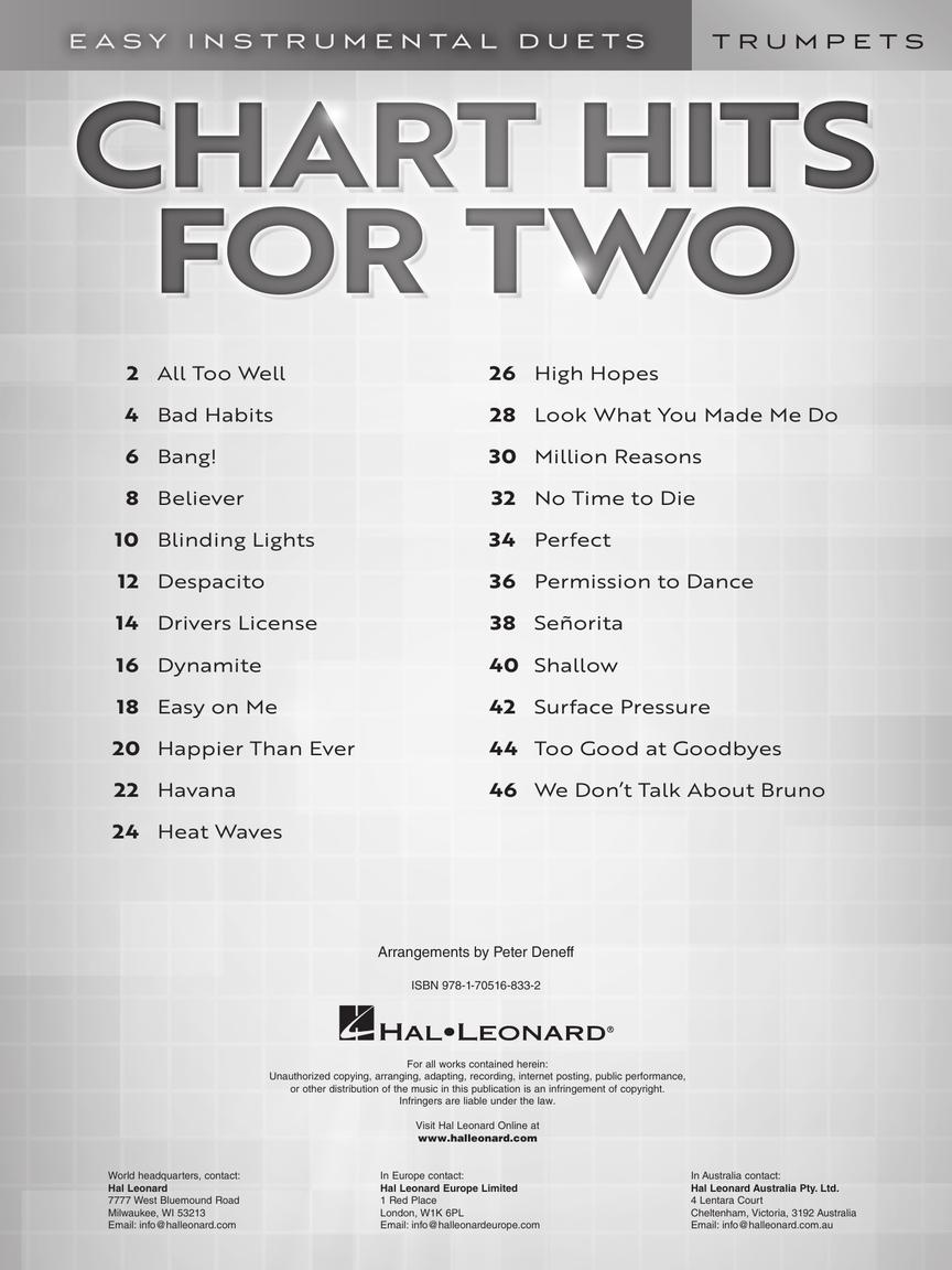 Chart Hits for Two - sample page 2