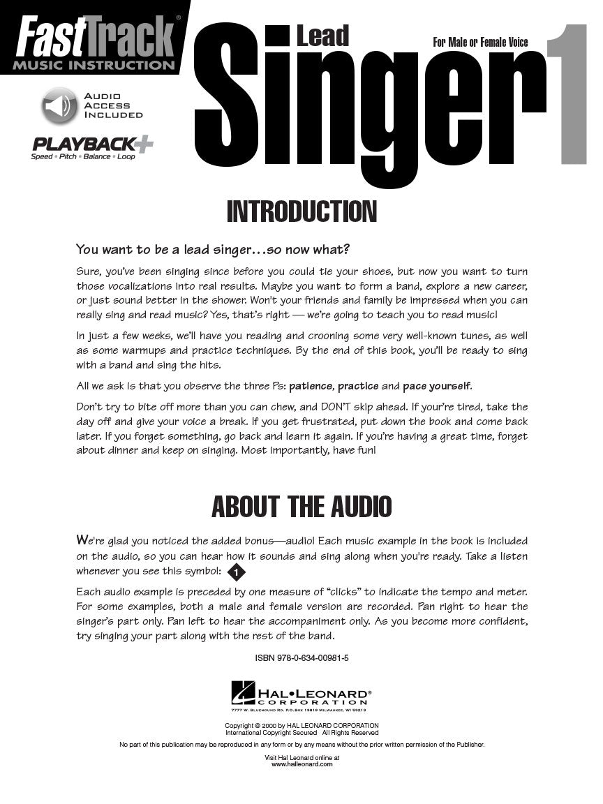 <i>Fast</i>Track Lead Singer Method – Book 1 - sample page 2