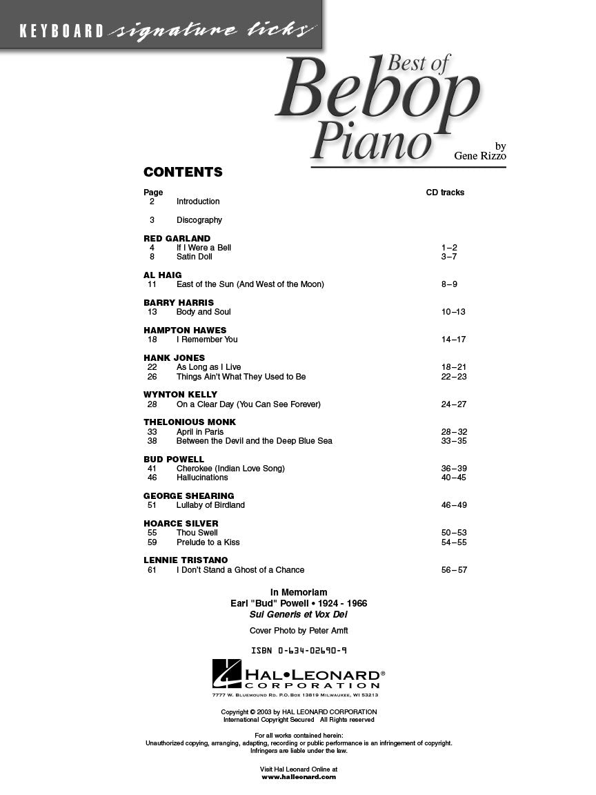 Best of Bebop Piano - sample page 2
