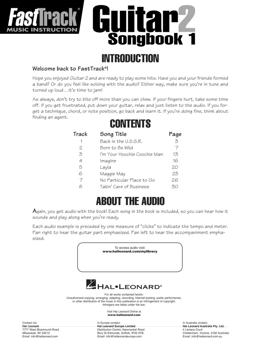<i>Fast</i>Track Guitar Songbook 1 – Level 2 - sample page 2