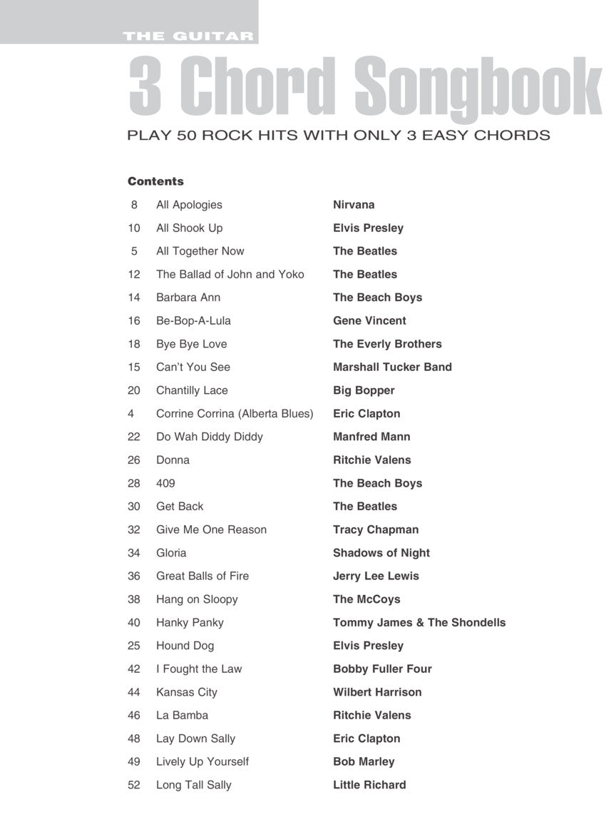 The Guitar Three-Chord Songbook - sample page 2