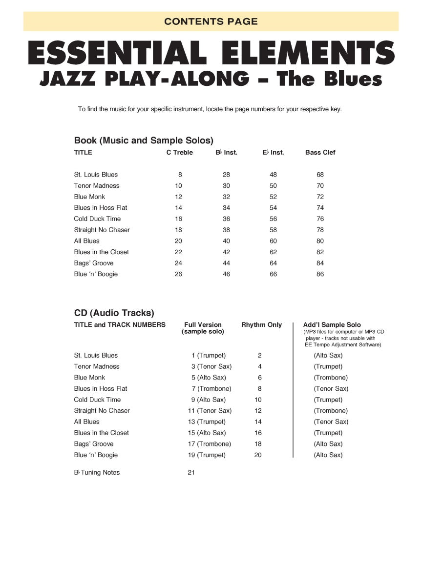 Essential Elements Jazz Play-Along – The Blues - sample page 2