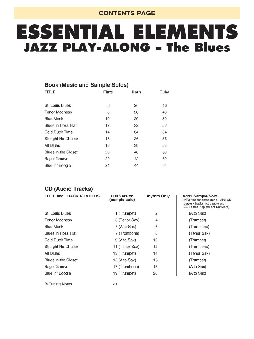 Essential Elements Jazz Play-Along – The Blues - sample page 2