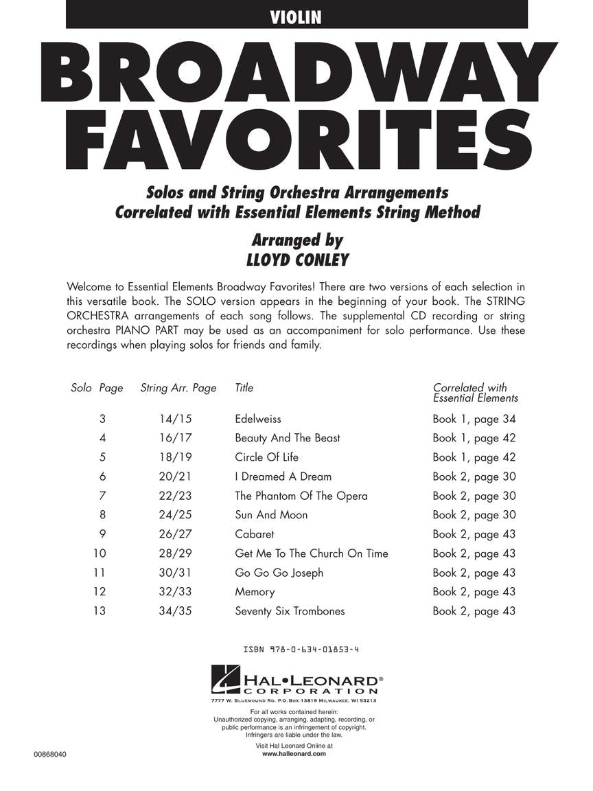 Essential Elements Broadway Favorites for Strings – Violin 1/2 - sample page 2