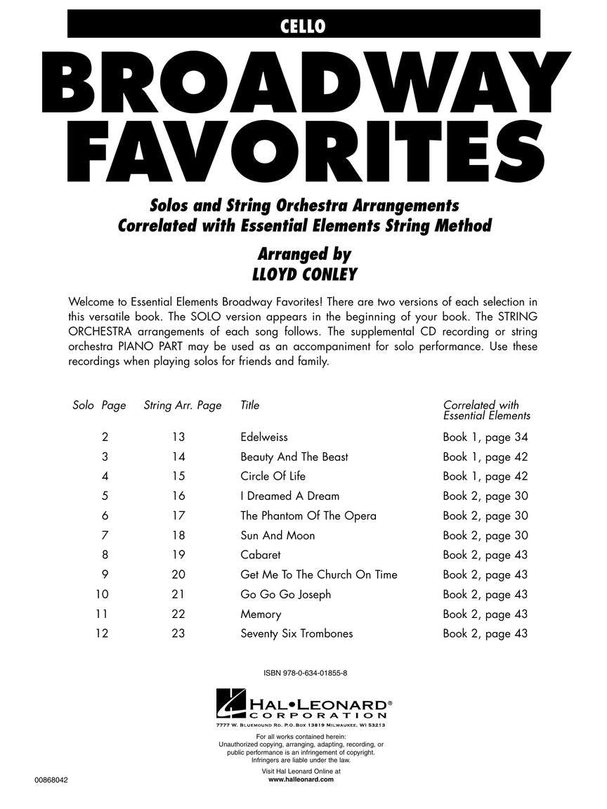 Essential Elements Broadway Favorites for Strings – Cello - sample page 2